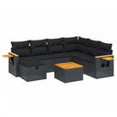 sofasæt til haven 8 dele med hynder polyrattan sort