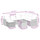 havesofasæt 8 dele med hynder polyrattan beige