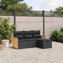 sofasæt til haven 4 dele med hynder polyrattan sort