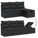 sofasæt til haven 7 dele med hynder polyrattan sort