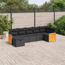 sofasæt til haven 7 dele med hynder polyrattan sort