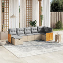 havesofasæt 7 dele med hynder polyrattan beige