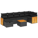 sofasæt til haven 8 dele med hynder polyrattan sort