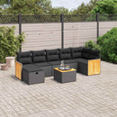 sofasæt til haven 8 dele med hynder polyrattan sort
