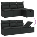 sofasæt til haven 7 dele med hynder polyrattan sort