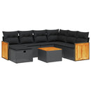 sofasæt til haven 8 dele med hynder polyrattan sort