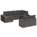 sofasæt til haven 10 dele med hynder polyrattan sort