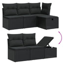 sofasæt til haven 10 dele med hynder polyrattan sort