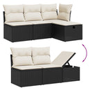sofasæt til haven 10 dele med hynder polyrattan sort