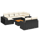 sofasæt til haven 11 dele med hynder polyrattan sort