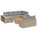 sofasæt til haven 11 dele med hynder polyrattan beige
