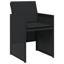 havestole med hynder 4 stk. polyrattan sort