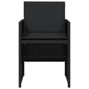 havestole med hynder 4 stk. polyrattan sort