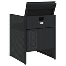 havestole med hynder 4 stk. polyrattan sort