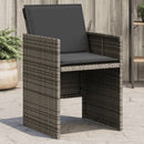 havestole med hynder 4 stk. polyrattan grå