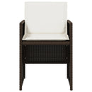 havestole 4 stk. med hynder polyrattan brun