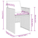 havestole 4 stk. med hynder polyrattan brun