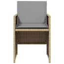 havestole 4 stk. med hynder polyrattan blandet beige