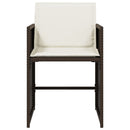 havestole 4 stk. med hynder polyrattan brun