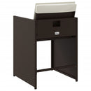 havestole 4 stk. med hynder polyrattan brun