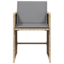 havestole 4 stk. med hynder polyrattan blandet beige