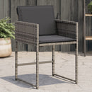 havestole med hynder 4 stk. polyrattan grå