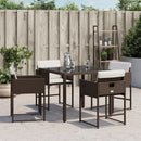 havestole 4 stk. med hynder polyrattan brun