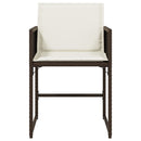 havestole 4 stk. med hynder polyrattan brun