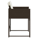 havestole 4 stk. med hynder polyrattan brun