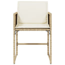 havestole 4 stk. med hynder polyrattan beige