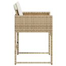 havestole 4 stk. med hynder polyrattan beige