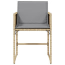 havestole 4 stk. med hynder polyrattan blandet beige