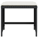 haveskammel med hynder 4 stk. 40x40x35 cm polyrattan sort