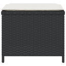 haveskammel med hynder 4 stk. 40x40x35 cm polyrattan sort