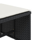 haveskammel med hynder 4 stk. 40x40x35 cm polyrattan sort