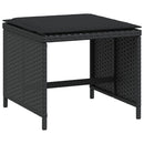 haveskammel med hynder 4 stk. 40x40x35 cm polyrattan sort