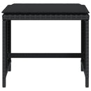 haveskammel med hynder 4 stk. 40x40x35 cm polyrattan sort