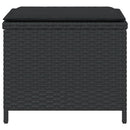 haveskammel med hynder 4 stk. 40x40x35 cm polyrattan sort
