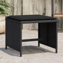 haveskammel med hynder 4 stk. 40x40x35 cm polyrattan sort