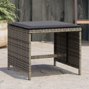haveskamler 4 stk. med hynder 40x40x35 cm polyrattan grå