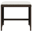 haveskamler 4 stk. med hynder 40x40x35 cm polyrattan brun