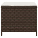 haveskamler 4 stk. med hynder 40x40x35 cm polyrattan brun