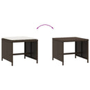 haveskamler 4 stk. med hynder 40x40x35 cm polyrattan brun