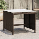 haveskamler 4 stk. med hynder 40x40x35 cm polyrattan brun