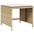 haveskamler 4 stk. med hynder 40x40x35 cm polyrattan beige
