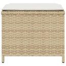 haveskamler 4 stk. med hynder 40x40x35 cm polyrattan beige