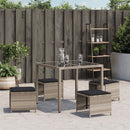haveskamler 4 stk. med hynder 40x40x35 cm polyrattan lysegrå