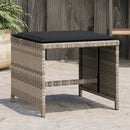 haveskamler 4 stk. med hynder 40x40x35 cm polyrattan lysegrå