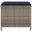 haveskamler 4 stk. med hynder 40x40x35 cm polyrattan grå