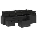sofasæt til haven 7 dele med hynder polyrattan sort